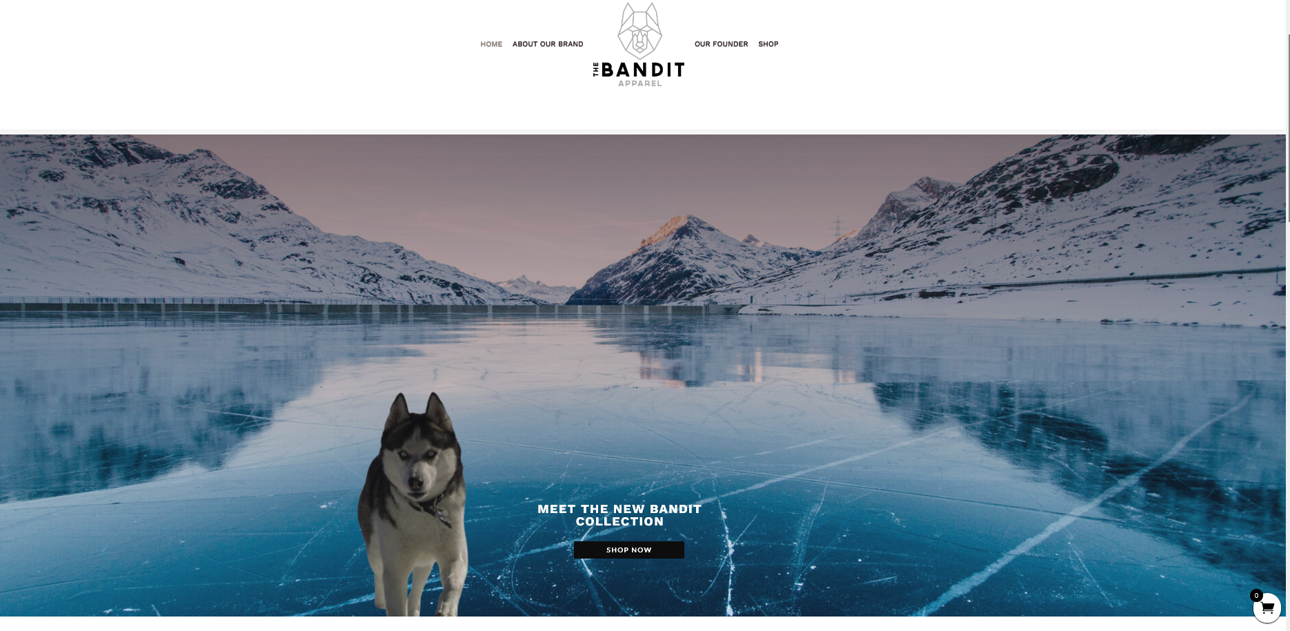 Homepage screenshot of The Bandit Apparel Co, a veteran-founded apparel and lifestyle brand