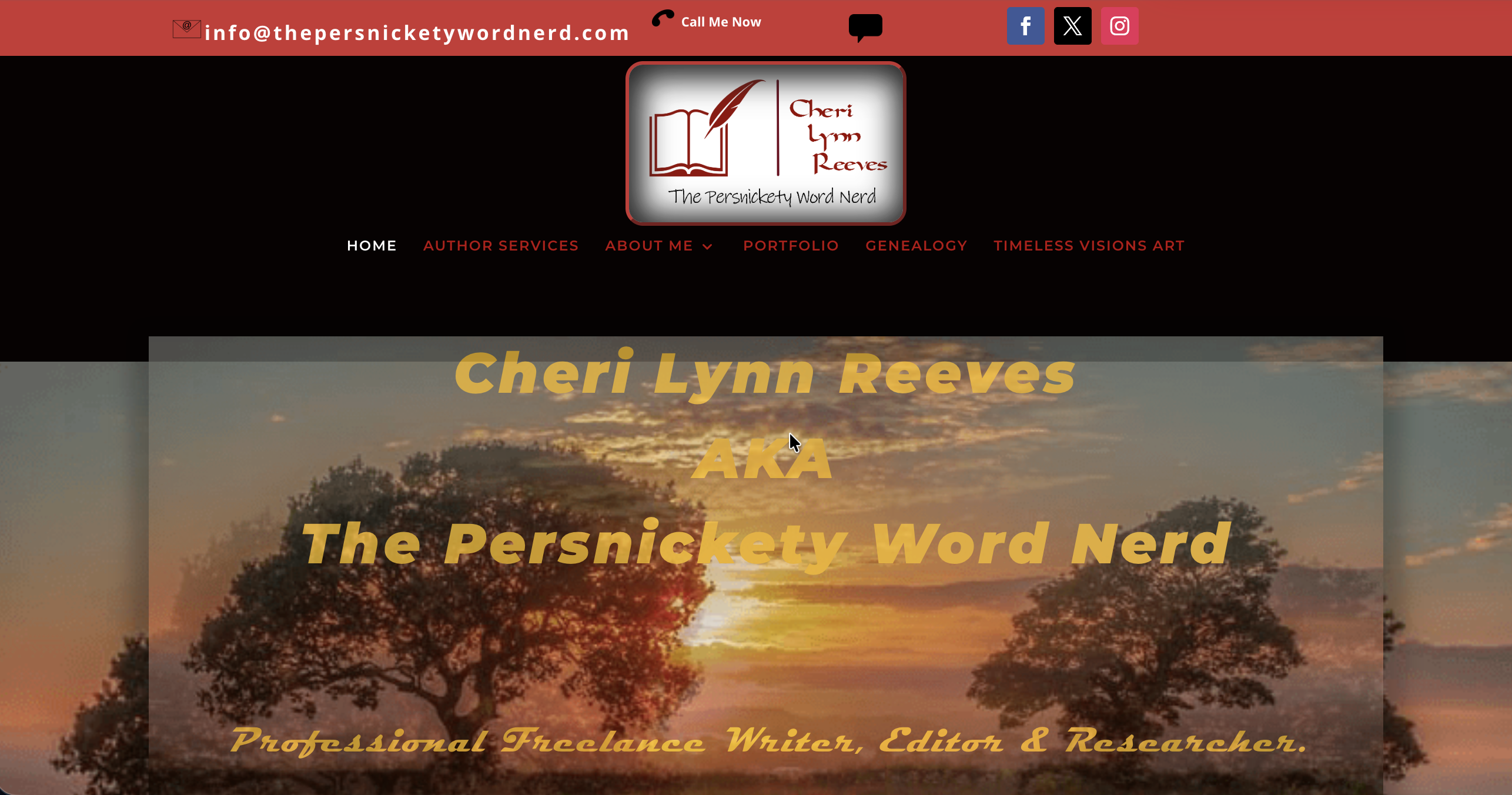Homepage screenshot of The Persnickety Word Nerd, an editorial and publishing services website